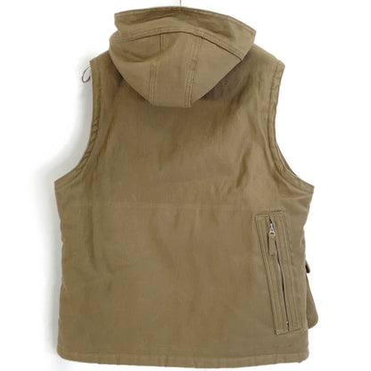 FREEWHEELERS Khaki Zip-Up Alpaca Vest Hoodie Coat
