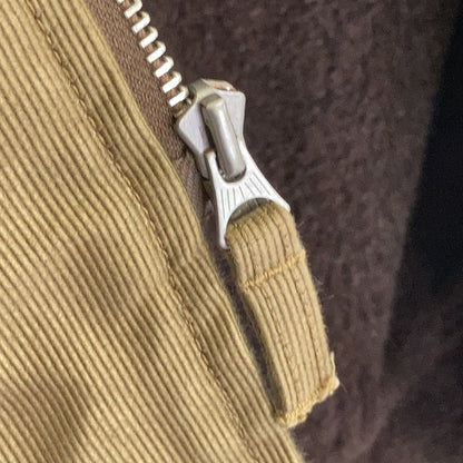 FREEWHEELERS Khaki Zip-Up Alpaca Vest Hoodie Coat