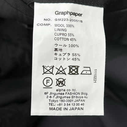 Graphpaper GM223-20051B/GM223-40052B Dark Gray Scale Off Wool Tailored Jacket Pants Set-up Suit