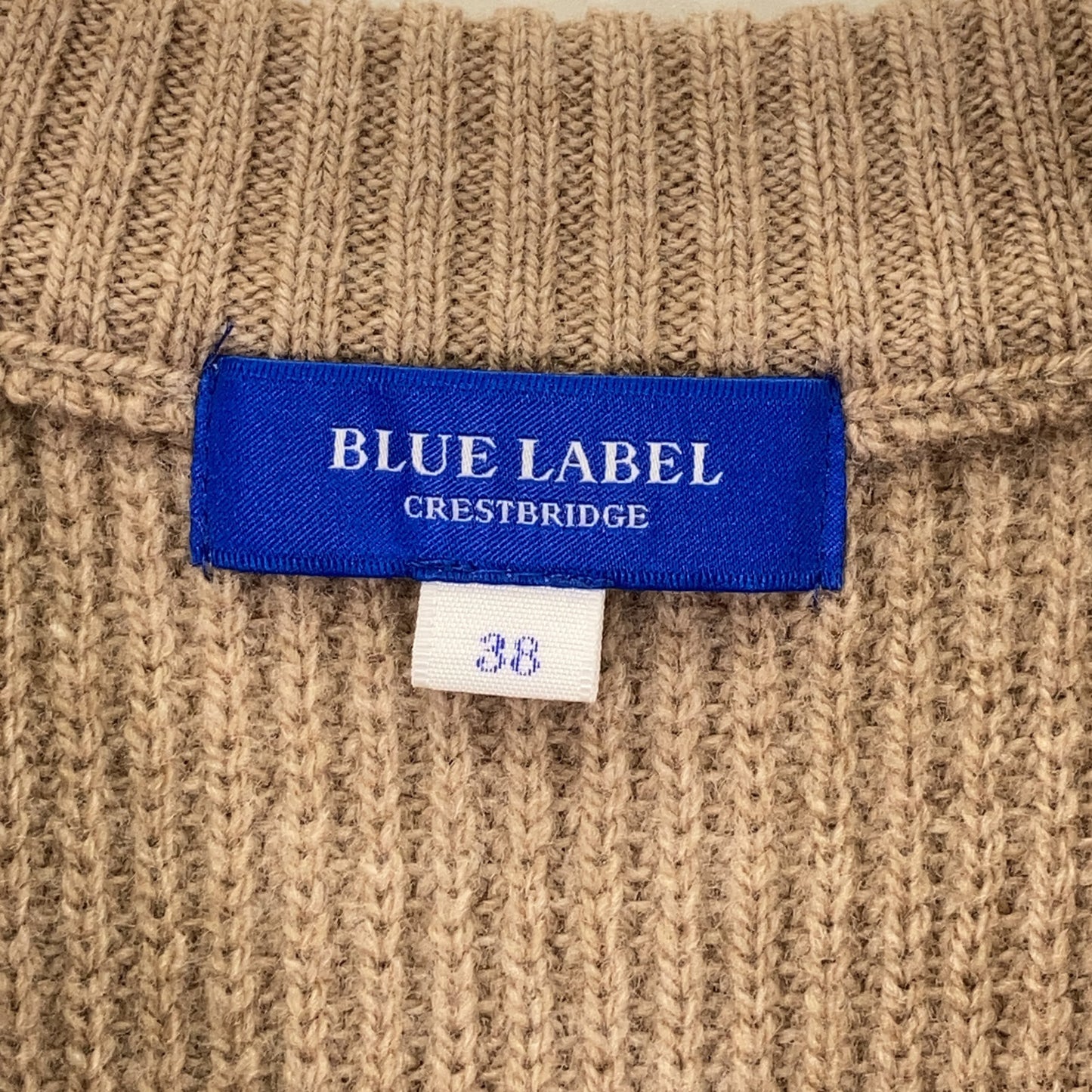 BLUE LABEL CRESTBRIDGE 蓝标克雷斯特布里奇 25年款 米色×白色 针织马甲叠穿T恤 上衣 38