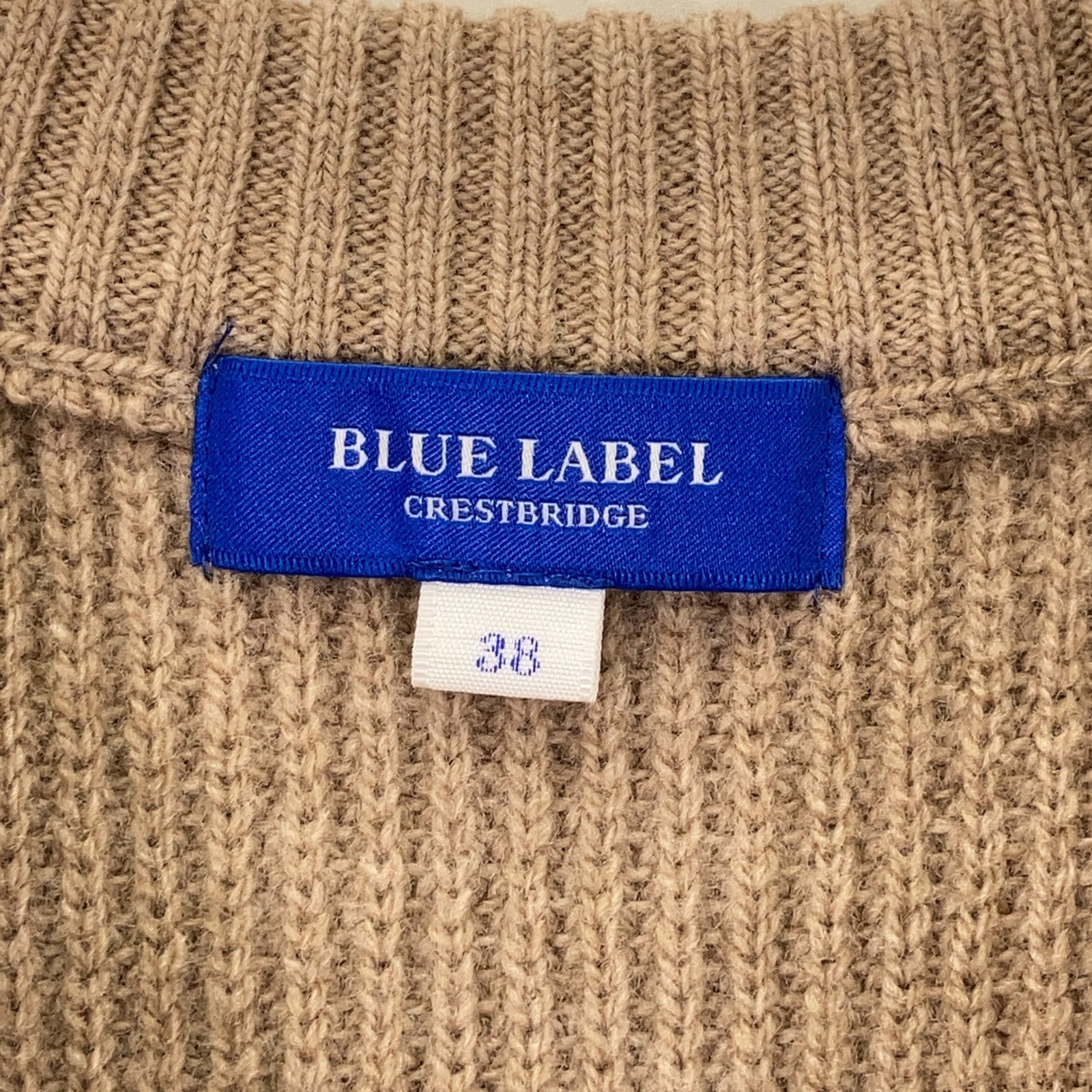 BLUE LABEL CRESTBRIDGE 蓝标克雷斯特布里奇 25年款 米色×白色 针织马甲叠穿T恤 上衣 38