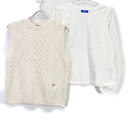 BLUE LABEL CRESTBRIDGE 2025 Ivory x White Knit Vest with Cut and Sew Top 38
