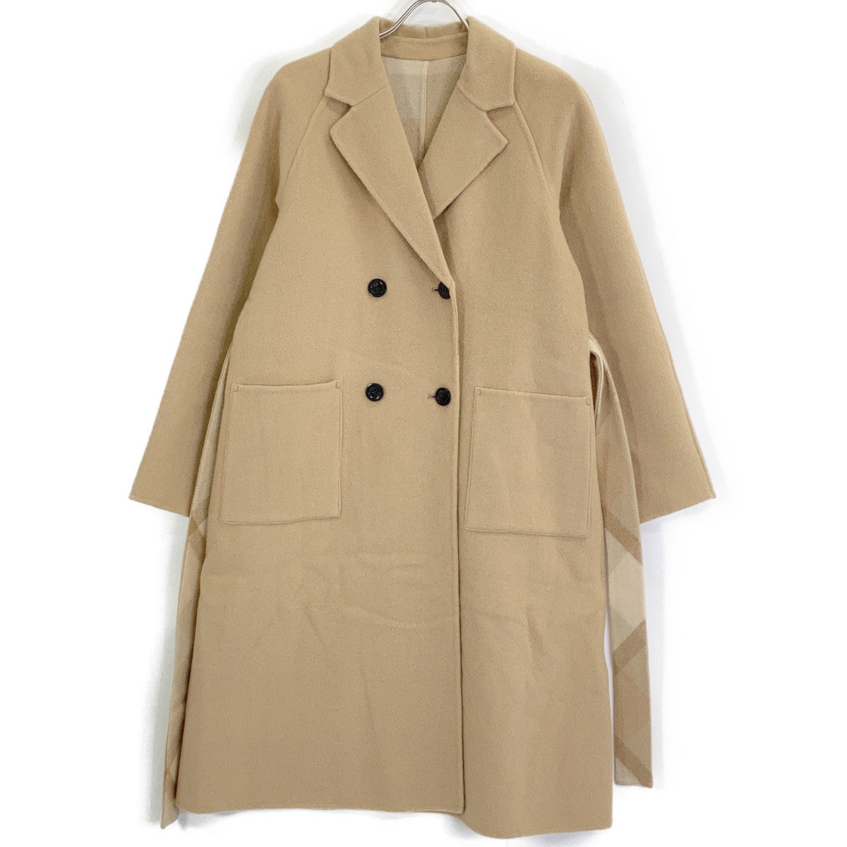 BLUE LABEL CRESTBRIDGE ブルーレーベルクレストブリッジ 24年製 ベージュ クレストブリッジチェックトーナルリバーフェイスロングコート コート