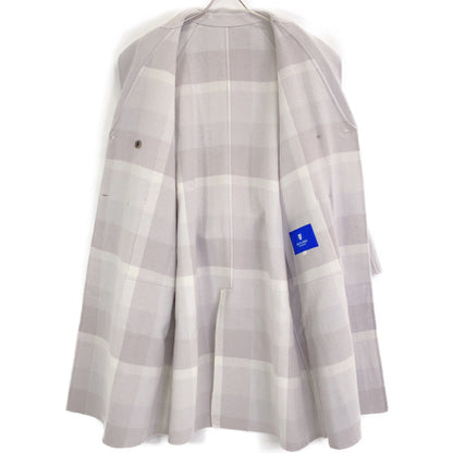 BLUE LABEL CRESTBRIDGE ブルーレーベルクレストブリッジ 24年製 ライトグレー クレストブリッジチェックトーナルリバーフェイスロングコート コート