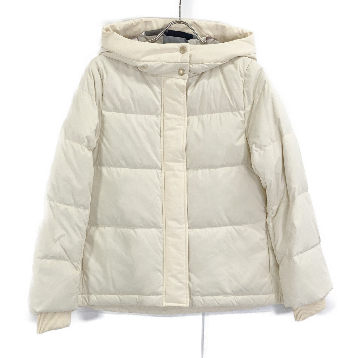 BLUE LABEL CRESTBRIDGE 2024 Ivory High-Multi Peach Taffeta Short Down Jacket