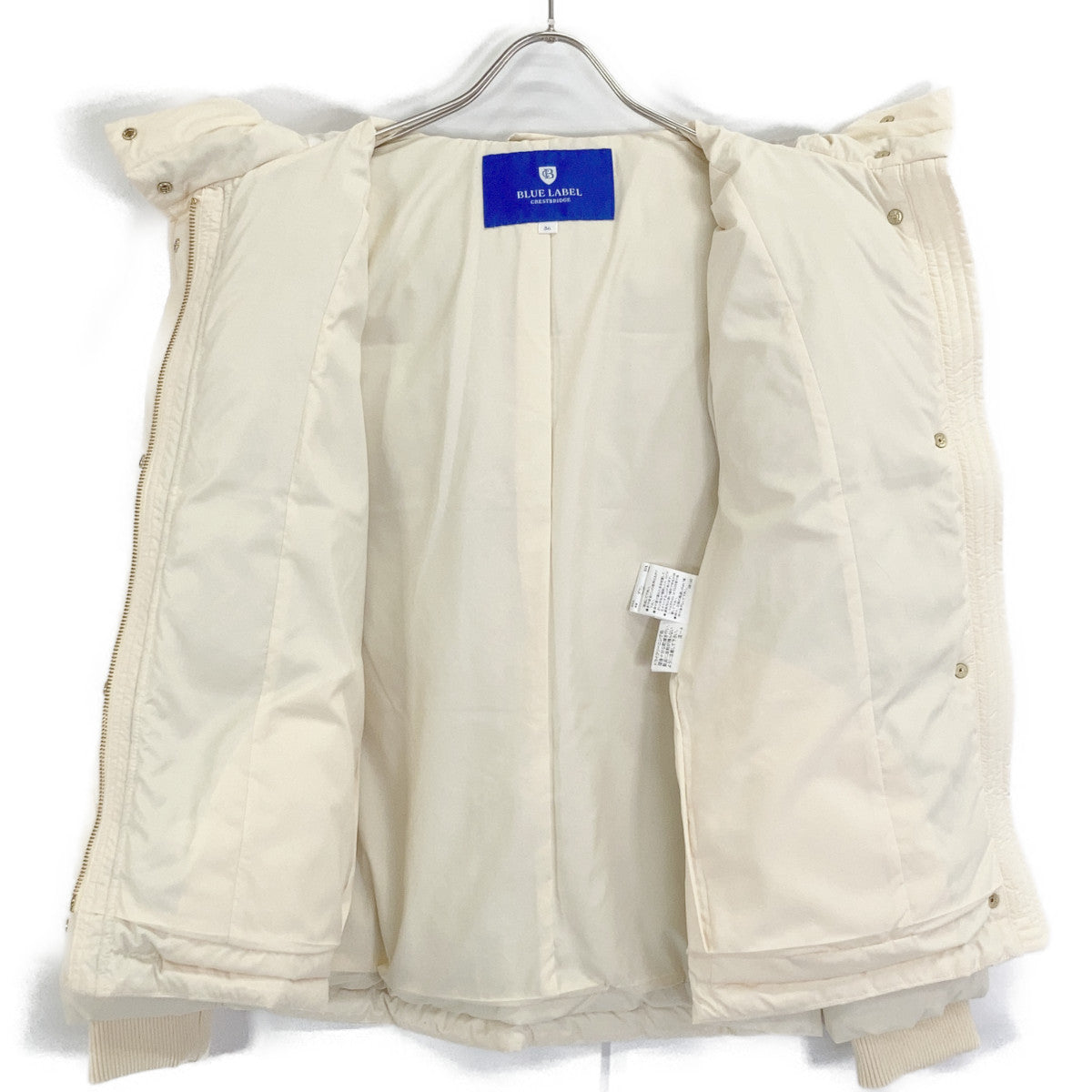 BLUE LABEL CRESTBRIDGE 2024 Ivory High-Multi Peach Taffeta Short Down Jacket