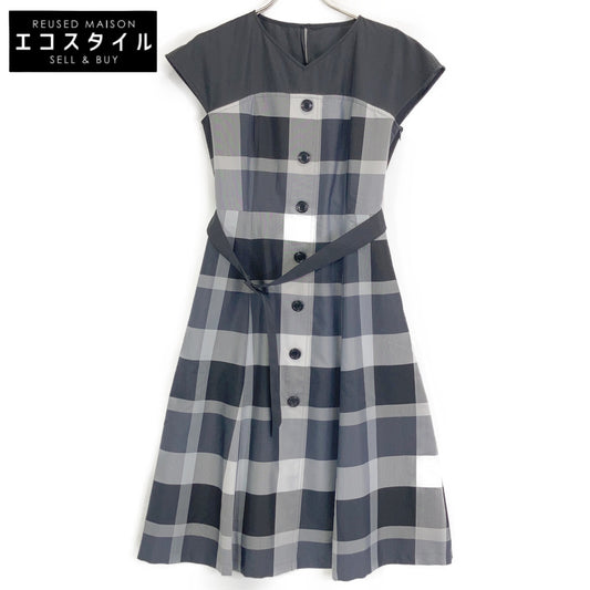 BLUE LABEL CRESTBRIDGE 2024 Gray Crestbridge Check Light Crossing Twill Bustier Combo Dress