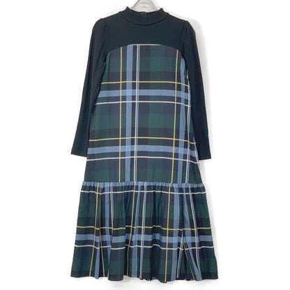 Green Crest Bridge Checked Dobby Collar Penteleko Combi Dress One-piece 36 Ladies