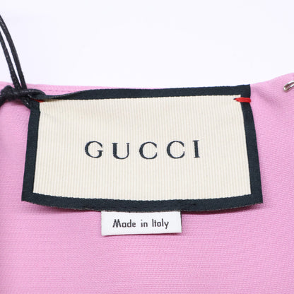 GUCCI 古驰 626851 粉色 羊毛 丝绸 无袖 绉纱连衣裙