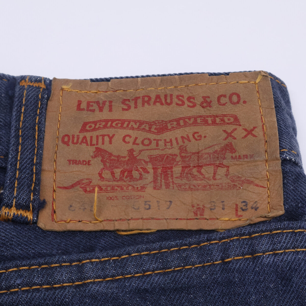 LEVI'S 李维斯 70年代 42TALON 先染海军蓝 646 橙色标签 喇叭牛仔裤 裤装