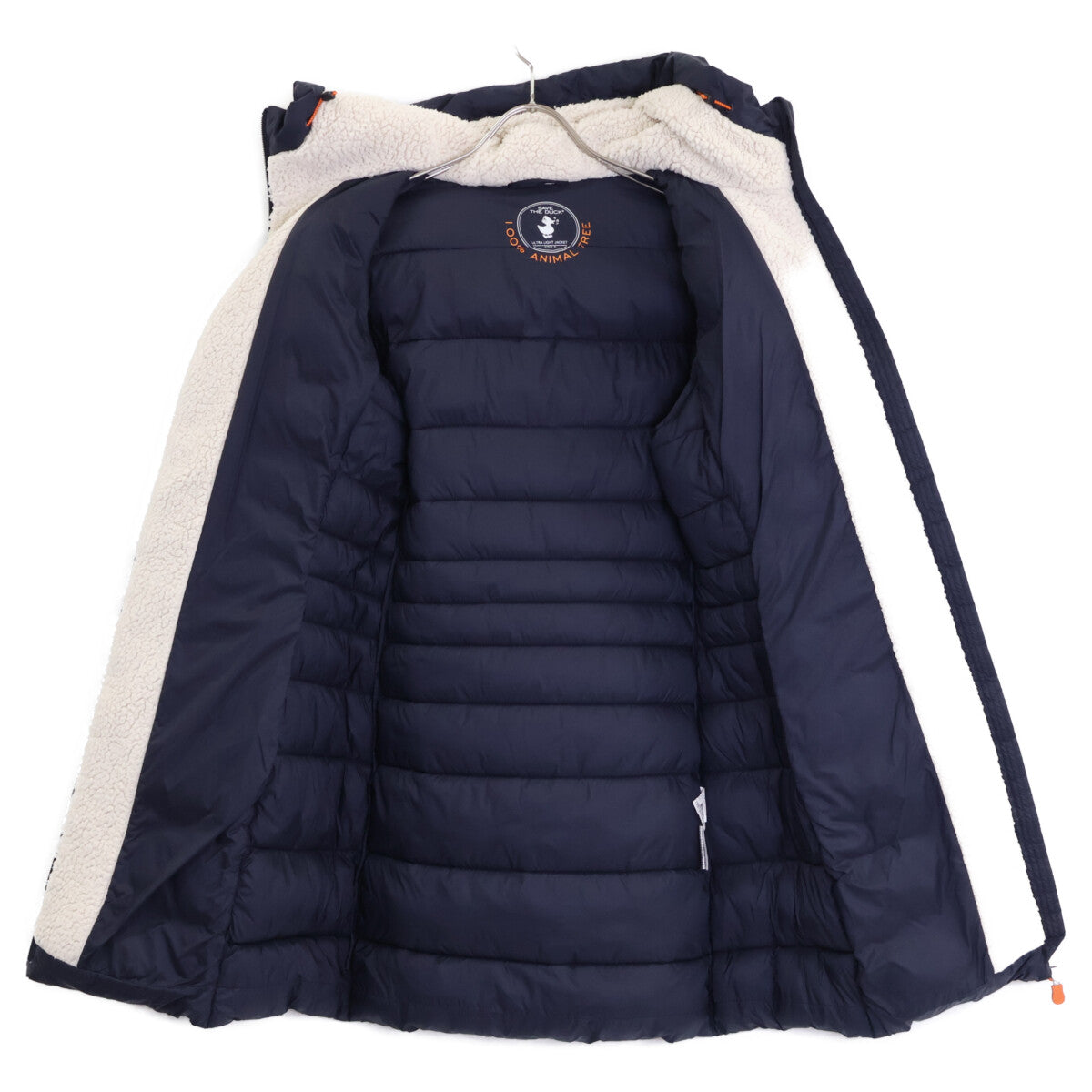 SAVE THE DUCK 赛维·达克 海军蓝 ULTRA LIGHT JACKET 羊羔绒连帽羽绒大衣 大衣 2