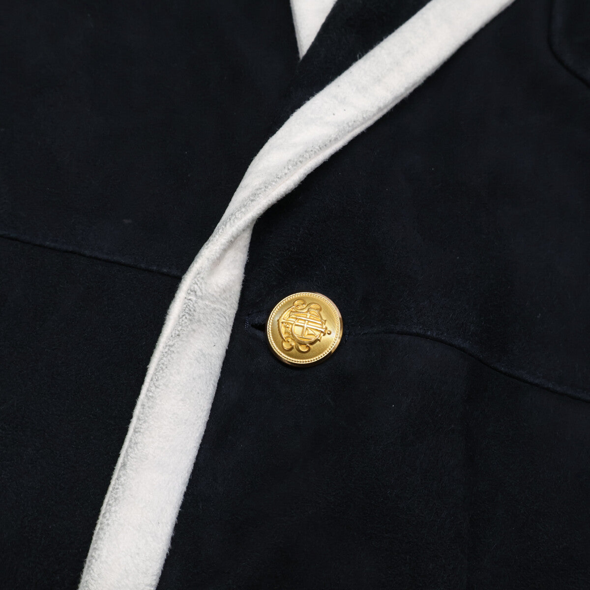Cinquanta SHIPS 50th Anniversary Special Order Black Goat Suede Piping Blazer Jacket 46
