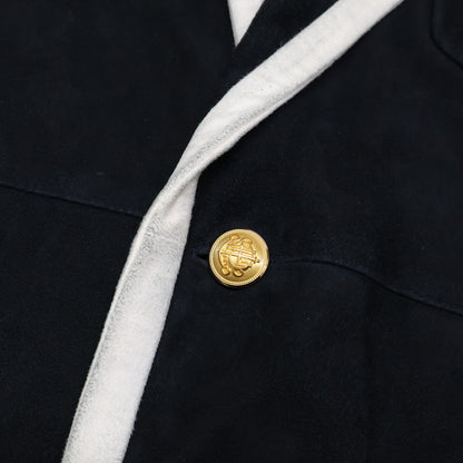 Cinquanta SHIPS 50th Anniversary Special Order Black Goat Suede Piping Blazer Jacket 46