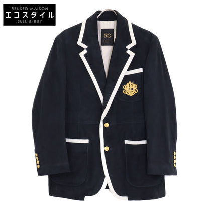 Cinquanta Ships 50th-anniversary exclusive black goat suede piped blazer jacket