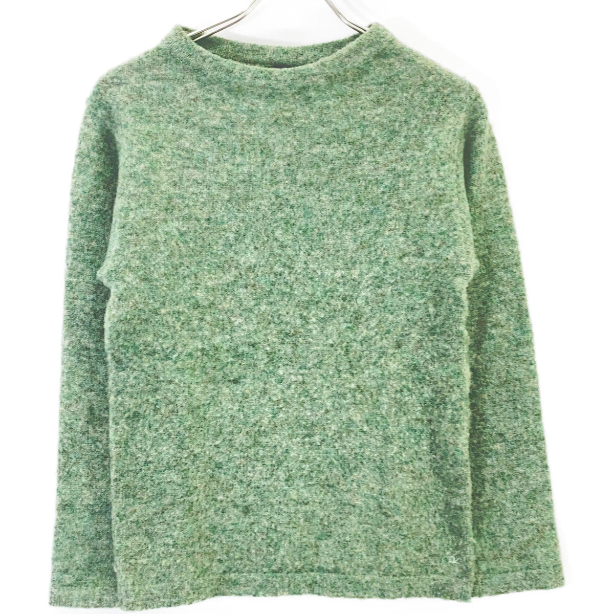 45R 5108085 Green 100% Wool Crew Neck Knit Top
