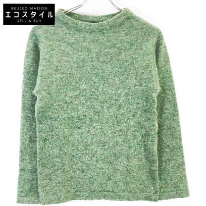 45R 5108085 Green 100% Wool Crew Neck Knit Top