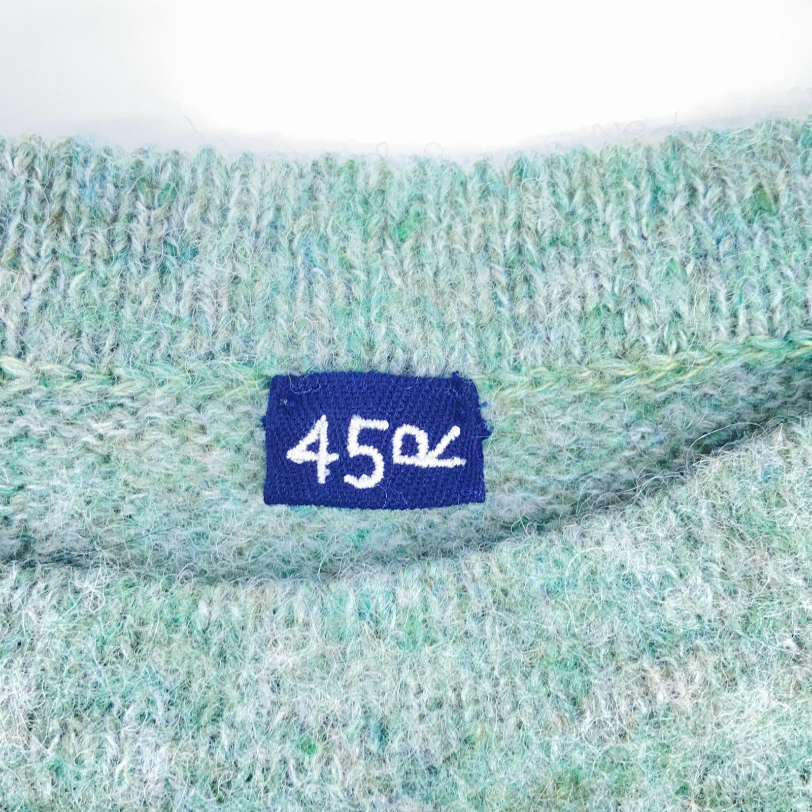 45R 5108085 Green 100% Wool Crew Neck Knit Top