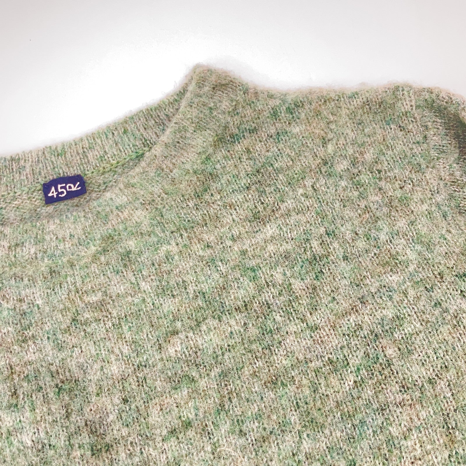 45R 5108085 Green 100% Wool Crew Neck Knit Top