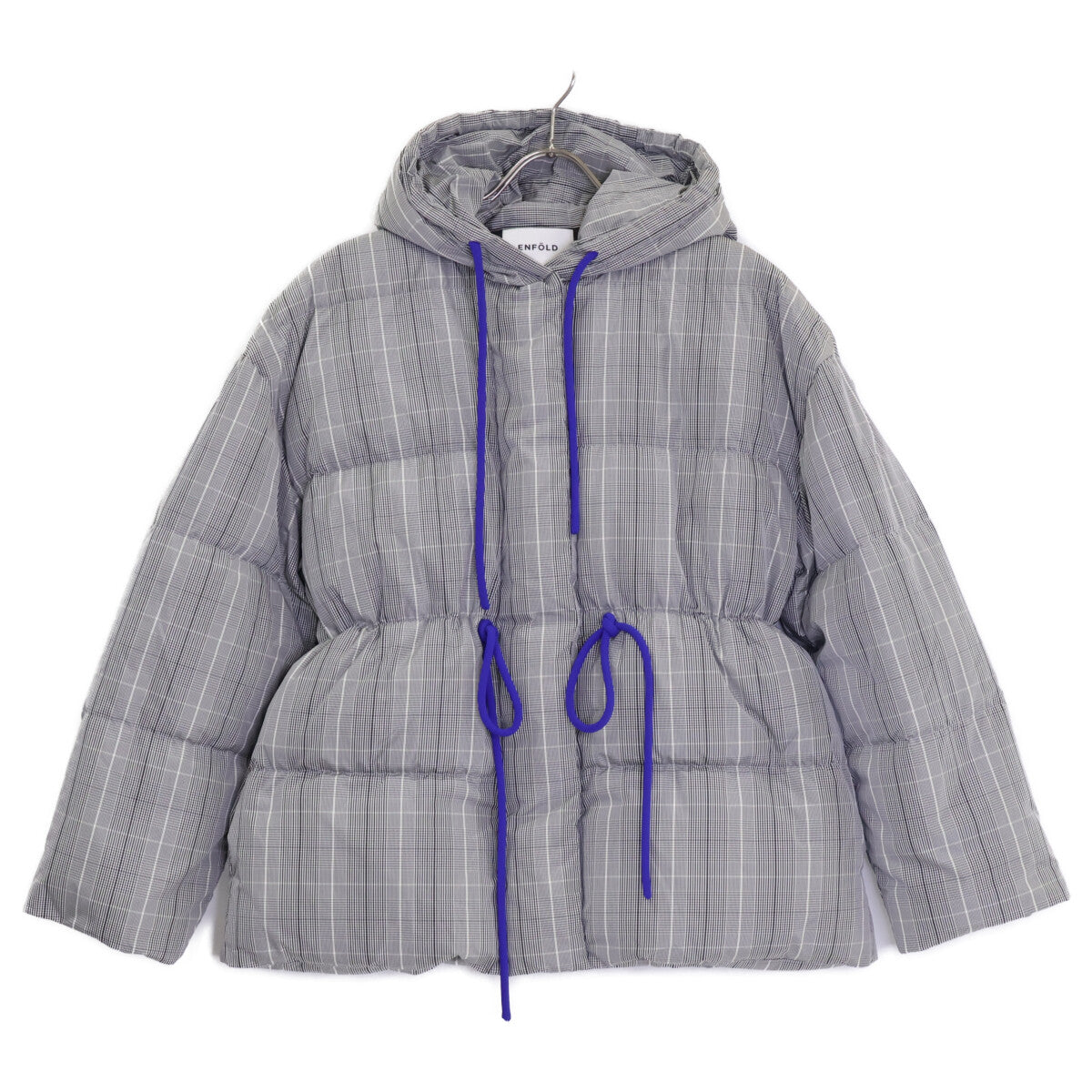 ENFOLD 300GA130-2800 23AW Gray MINIMAL DOWN-JACKET Drawstring Hooded Down Jacket 36