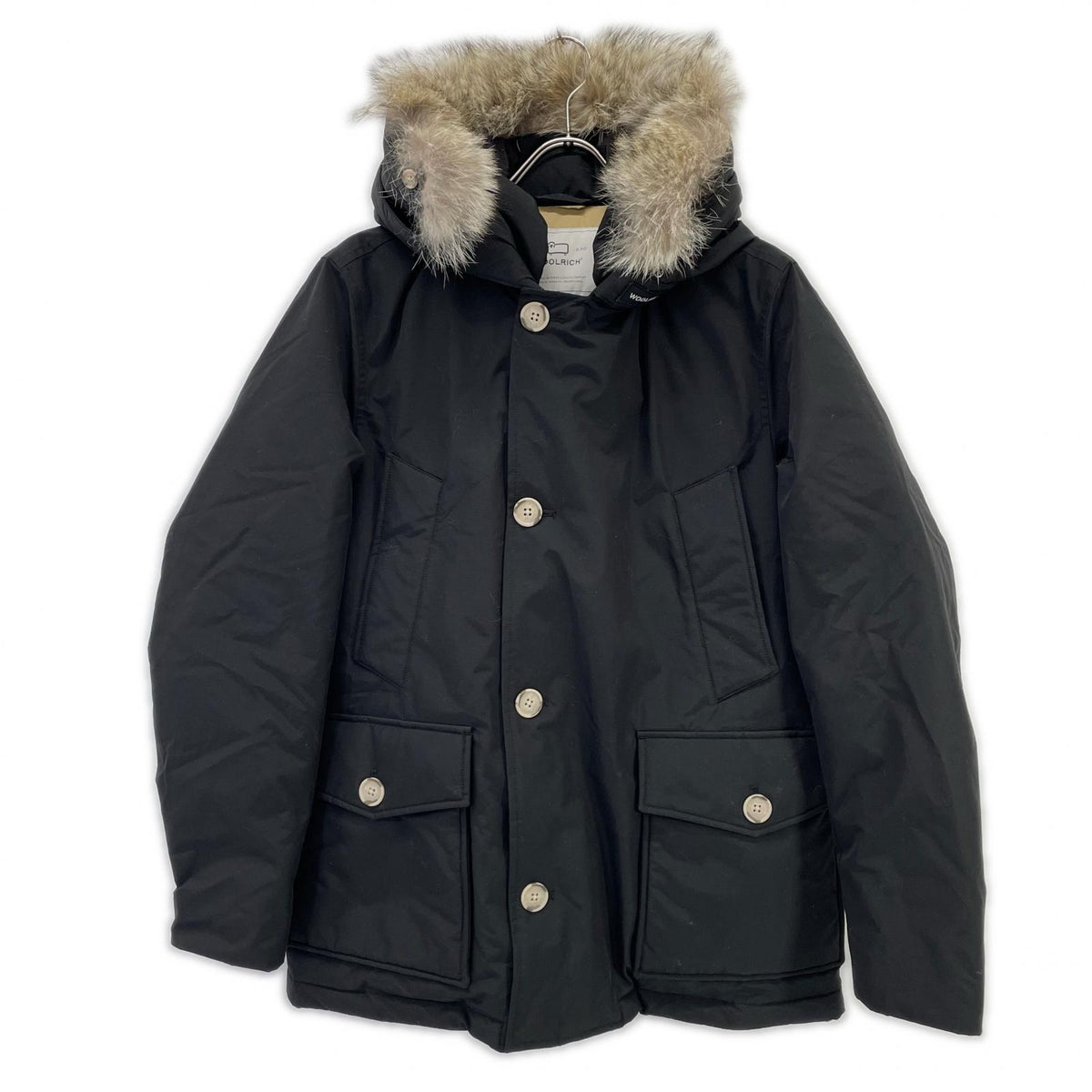 WOOLRICH 乌尔里希 WOOU0484 25AW 黑色 短款北极派克大衣/SHORT ARCTIC PARKA 带毛领羽绒服 夹克 S