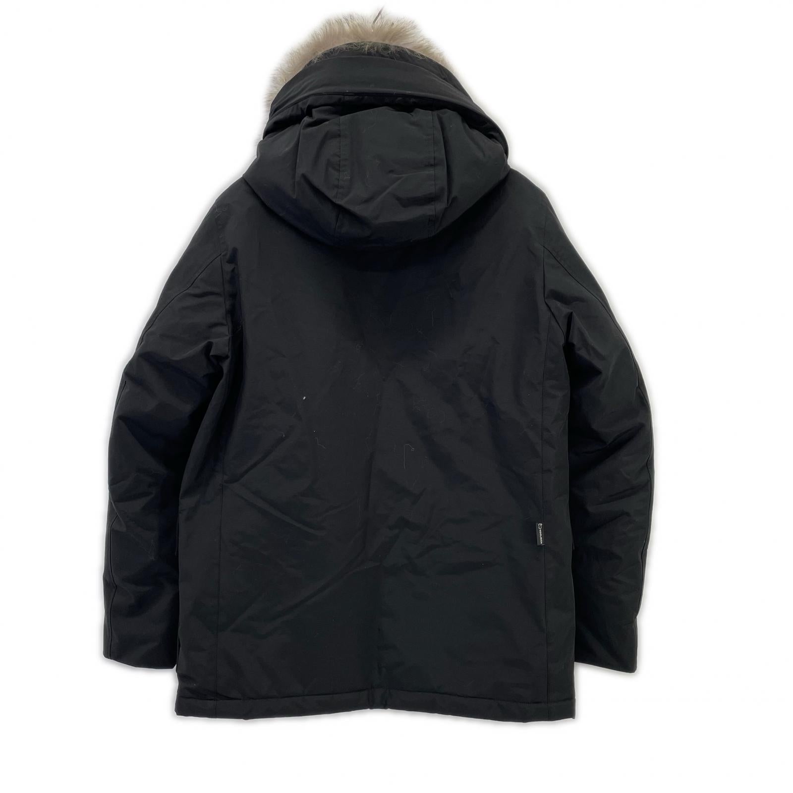 WOOLRICH 乌尔里希 WOOU0484 25AW 黑色 短款北极派克大衣/SHORT ARCTIC PARKA 带毛领羽绒服 夹克 S