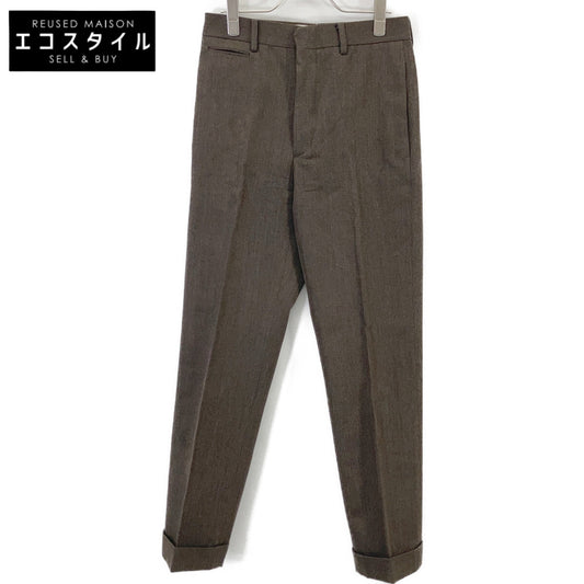 RRL ダブルアールエル 782915532001 イタリア製 ブラウン ボタンフライ センタープレス ストレートスラックス ボトムス