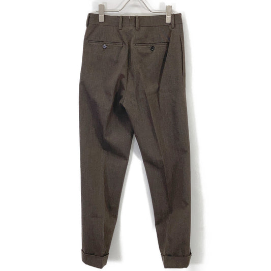 RRL ダブルアールエル 782915532001 イタリア製 ブラウン ボタンフライ センタープレス ストレートスラックス ボトムス