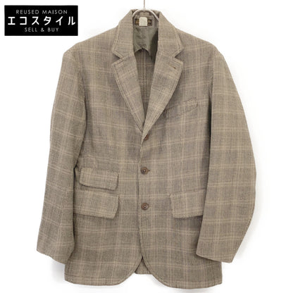 RRL ダブルアールエル 782959749001 グレージュ ウール センターベント グレンチェック 4Bテーラードジャケット ジャケット