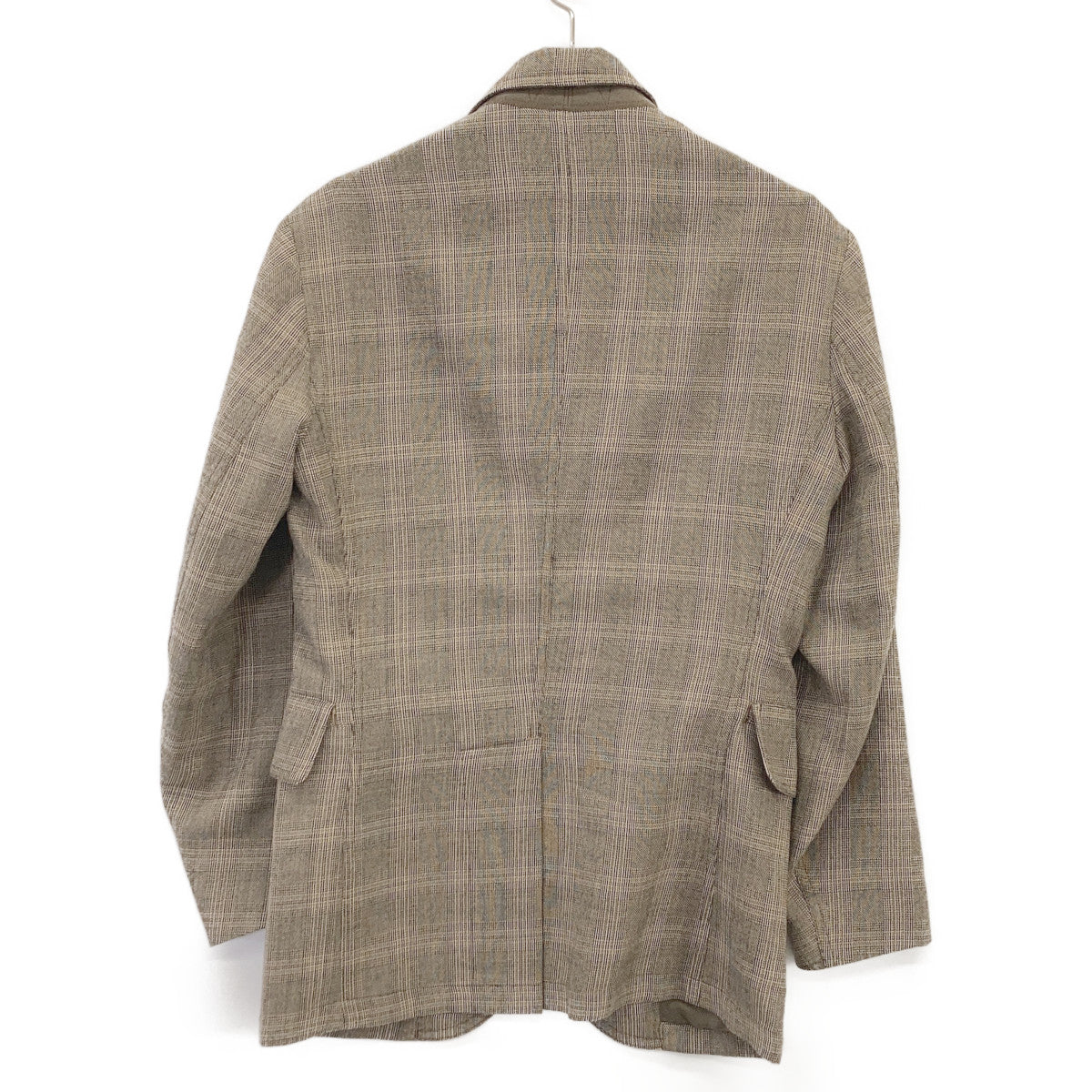RRL ダブルアールエル 782959749001 グレージュ ウール センターベント グレンチェック 4Bテーラードジャケット ジャケット
