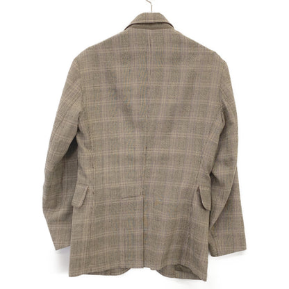 RRL ダブルアールエル 782959749001 グレージュ ウール センターベント グレンチェック 4Bテーラードジャケット ジャケット