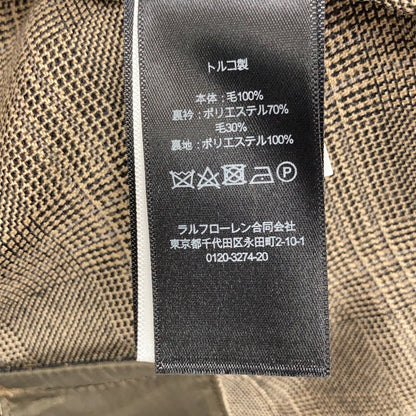 RRL ダブルアールエル 782959749001 グレージュ ウール センターベント グレンチェック 4Bテーラードジャケット ジャケット
