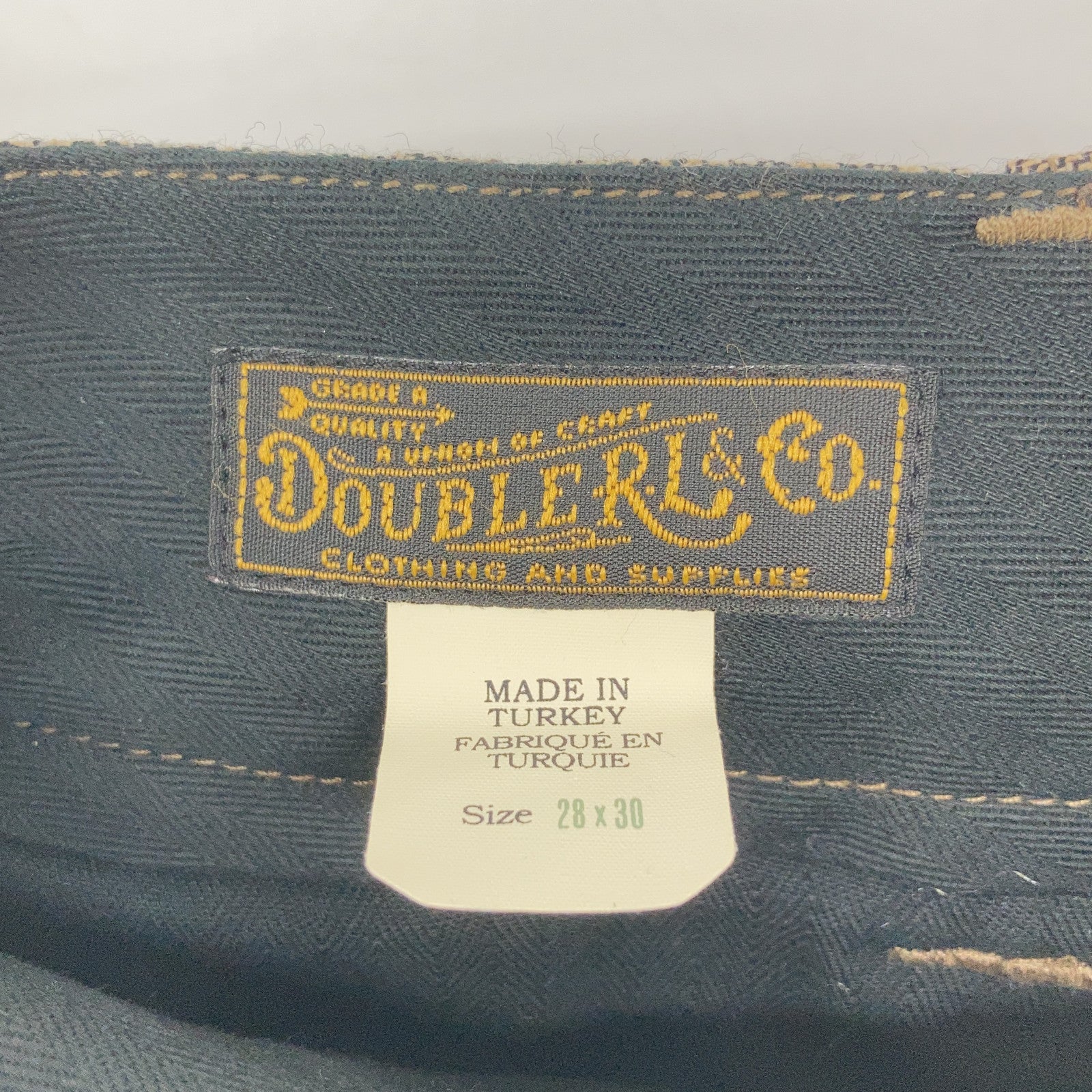RRL 双RL 782959750001 灰褐色 羊毛 格纹纽扣门襟 中缝 锥形西裤 下装
