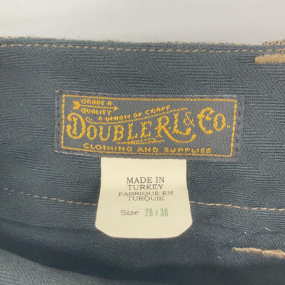 RRL 双RL 782959750001 灰褐色 羊毛 格纹纽扣门襟 中缝 锥形西裤 下装