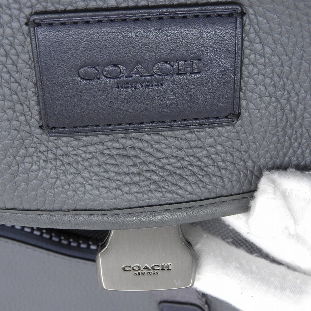 COACH コーチ 美品 マンハッタン レザー×スエード バック パック リュック デイパック メンズ グレー 86735