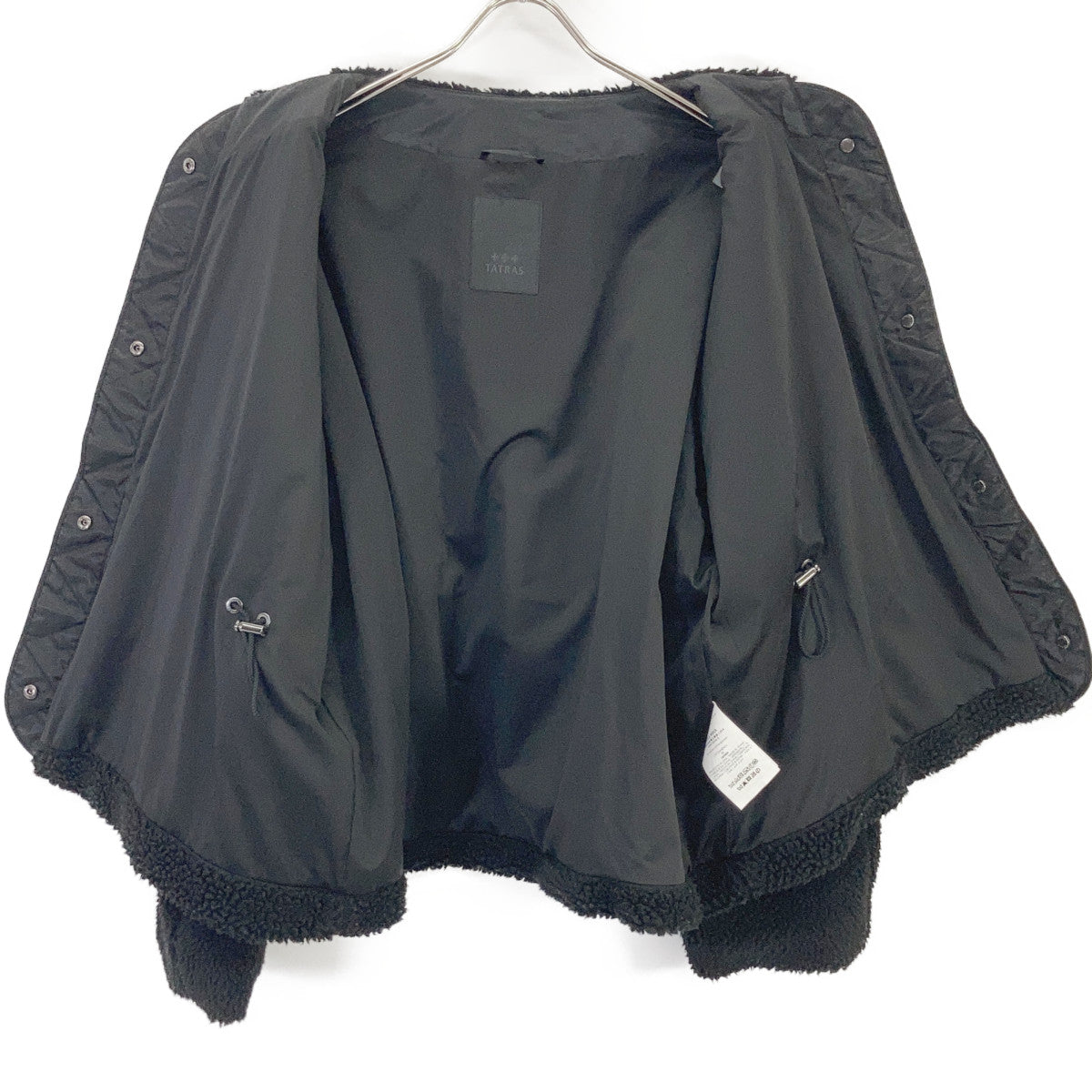 TATRAS 24AW LTAT24A4042-L ANNABELLA Black Collarless Boa Jacket 03