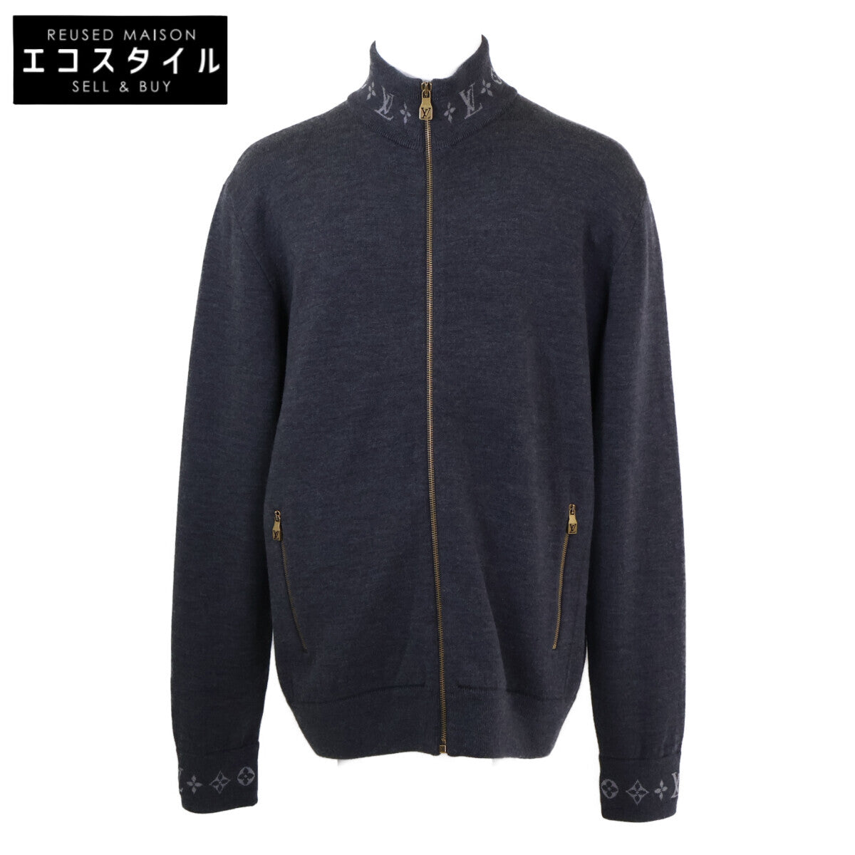 【美品/国内正規/25年製】RM251MQ PWZ HSN51W/1AGJWJ モノグラム ダブルフェイス ニット ウール トラベル ブルゾン ジャケット XL メンズ