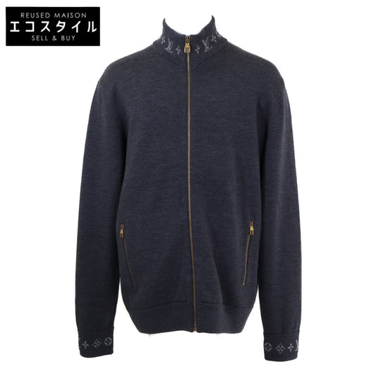 【Excellent Condition/Domestic Authentic/2025 Model】RM251MQ PWZ HSN51W/1AGJWJ Monogram Double Face Knit Wool Travel Blouson Jacket XL Men's