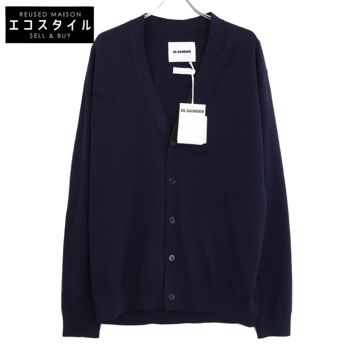 JIL SANDER 【Like New/Domestic/24AW】J23HP0001 Heavyweight Superfine Merino Wool V-Neck Knit Cardigan Top