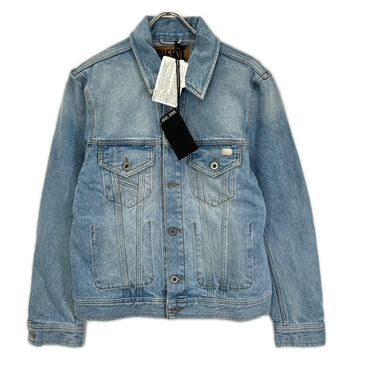 DIESEL ディーゼル 00SU1D ライトブルー コットン メタルロゴ デニムジャケット ジャケット