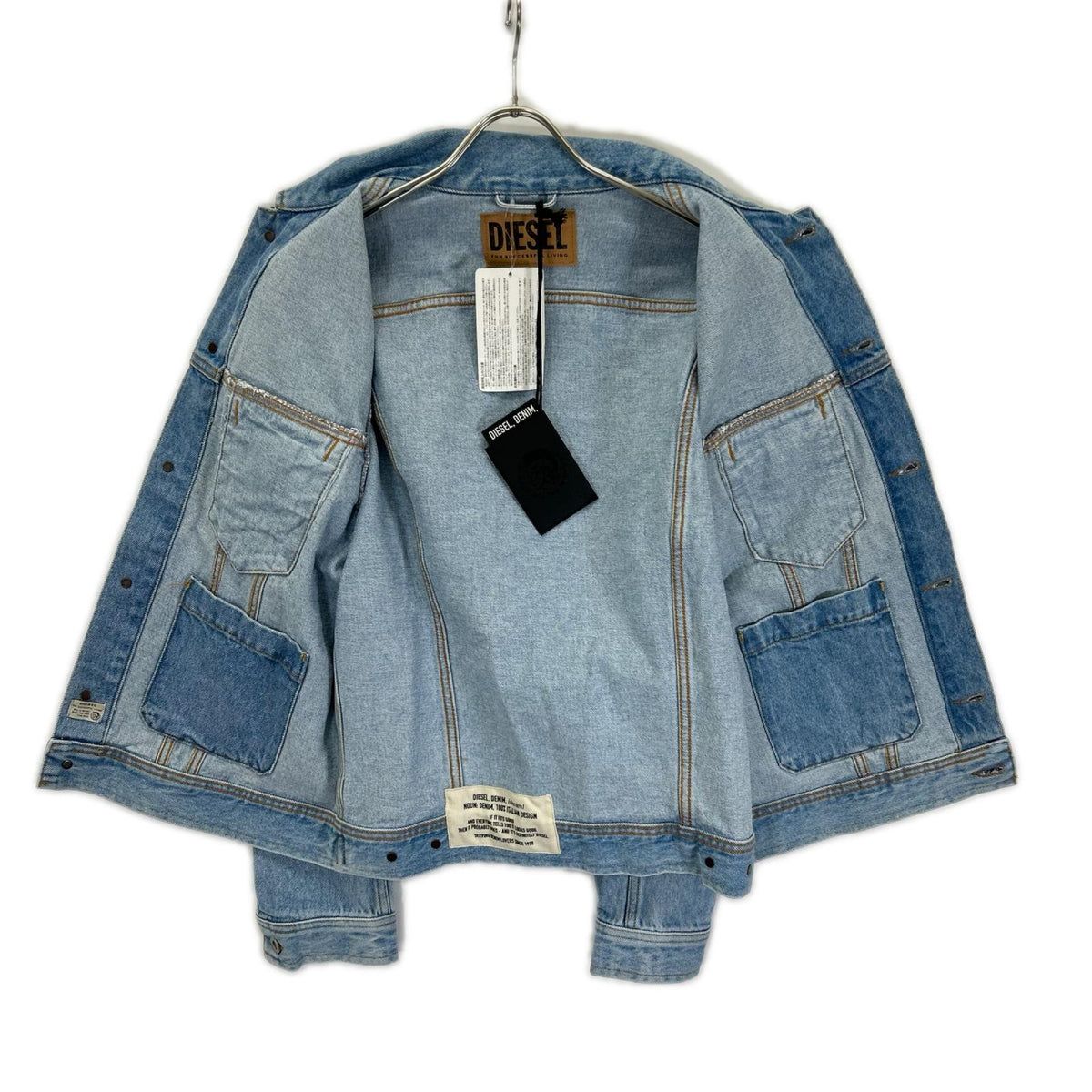 DIESEL ディーゼル 00SU1D ライトブルー コットン メタルロゴ デニムジャケット ジャケット