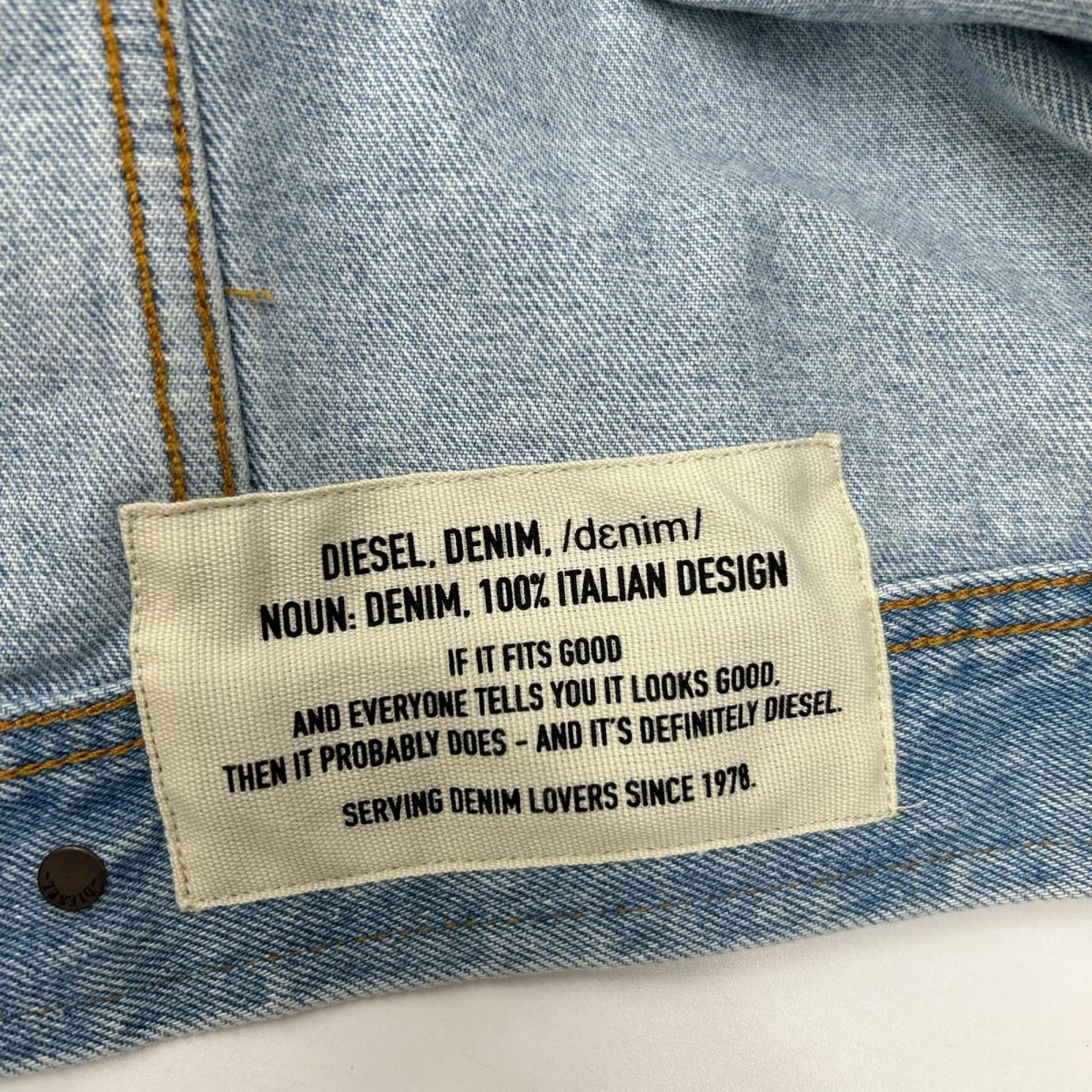 DIESEL ディーゼル 00SU1D ライトブルー コットン メタルロゴ デニムジャケット ジャケット