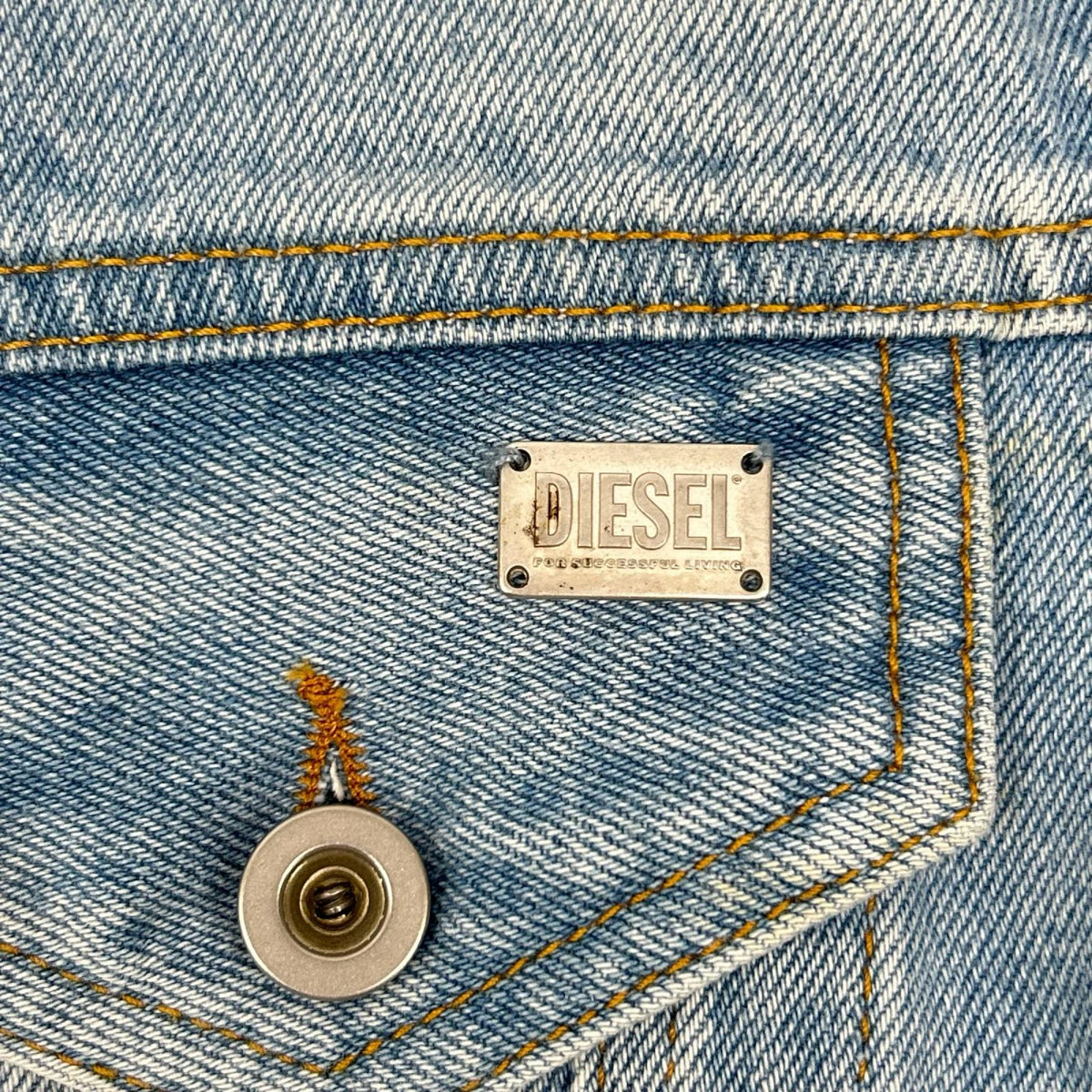 DIESEL ディーゼル 00SU1D ライトブルー コットン メタルロゴ デニムジャケット ジャケット