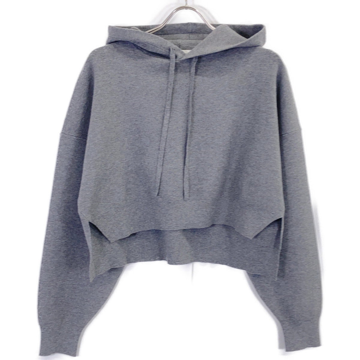 ENFOLD エンフォルド 25AW 300IA170-1861 グレー レーヨン混 CROPPED HOODED PULLOVER/クロップドフーディ トップス