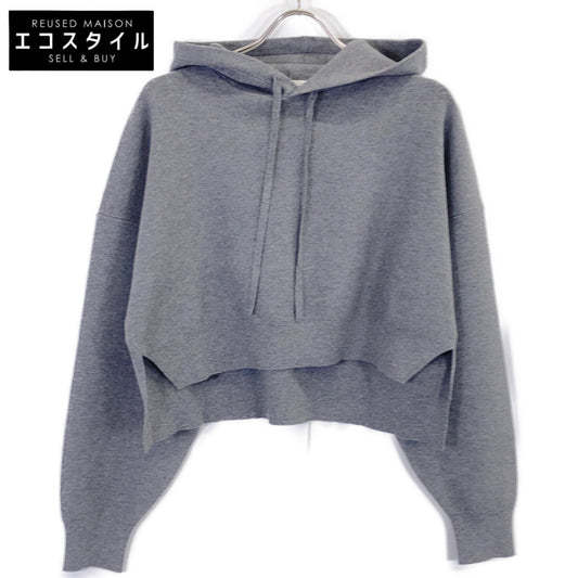 ENFOLD 25AW 300IA170-1861 Gray Rayon Blend CROPPED HOODED PULLOVER