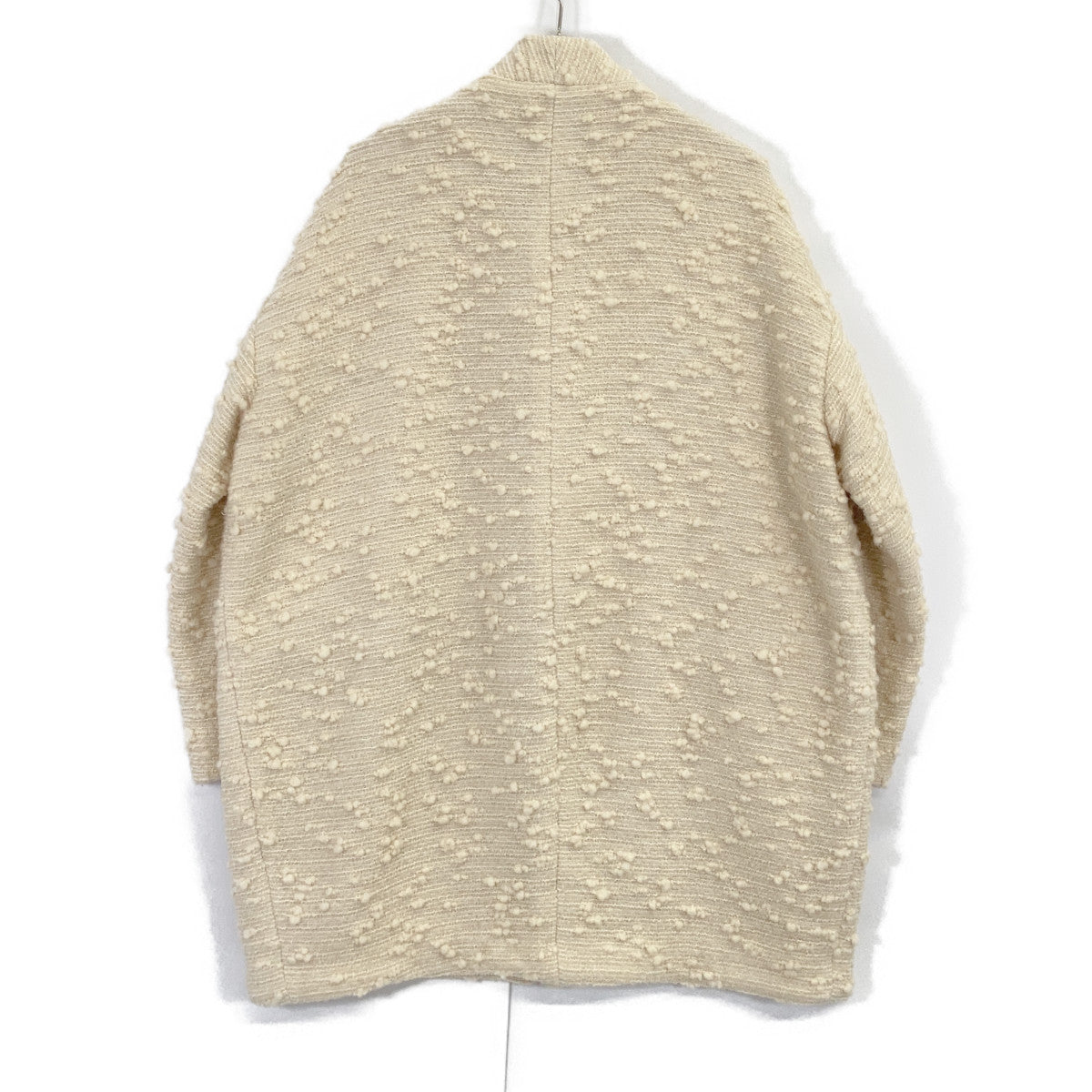 JOURNAL STANDARD L'ESSAGE Ivory Tweed 1-Button Cocoon Middle Coat F