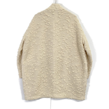JOURNAL STANDARD L'ESSAGE Ivory Tweed 1-Button Cocoon Middle Coat F