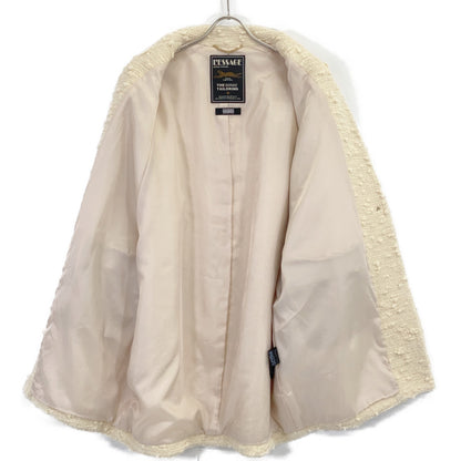 JOURNAL STANDARD L'ESSAGE Ivory Tweed 1-Button Cocoon Middle Coat F