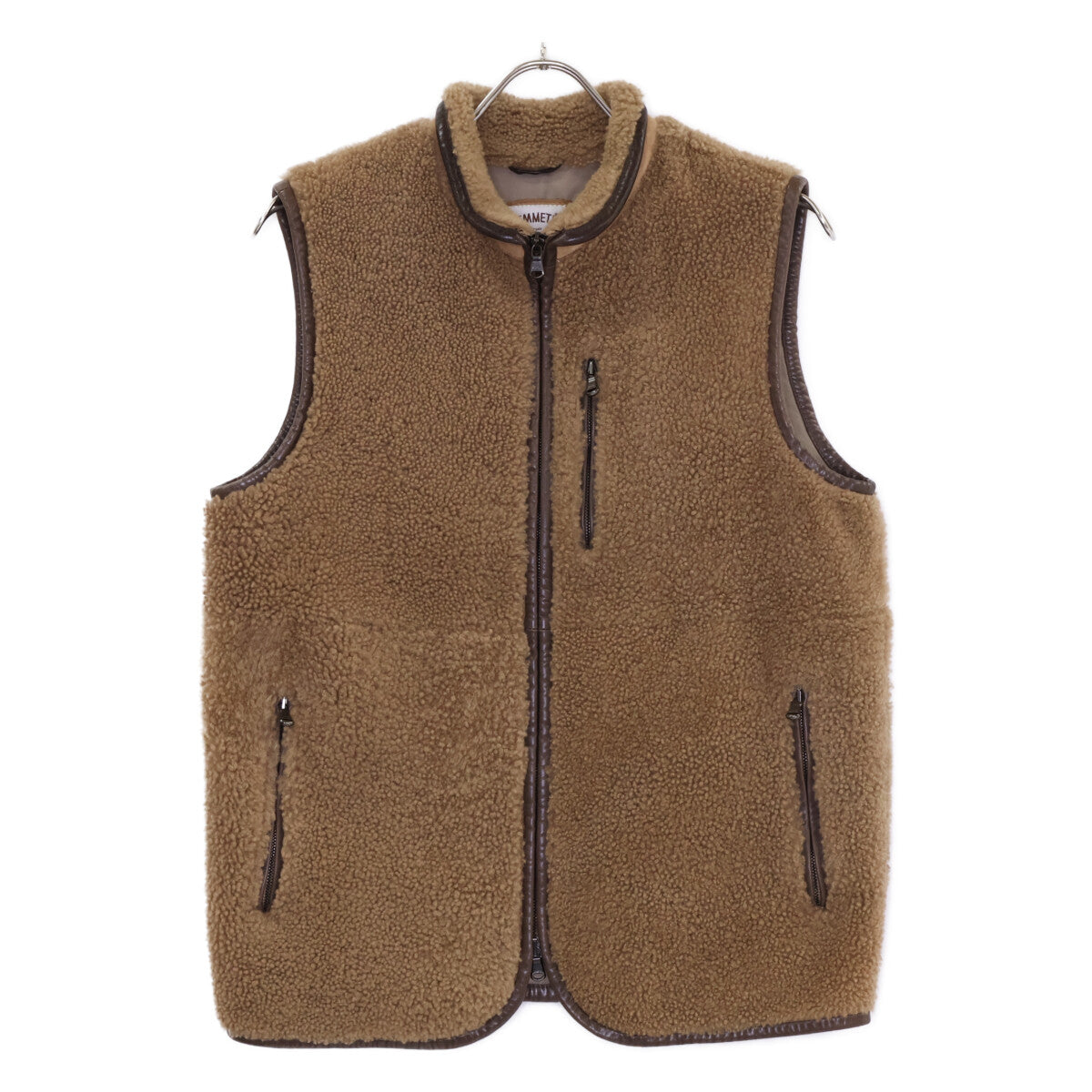 EMMETI Tyson brown lambskin stand-collar shearling fleece vest vest