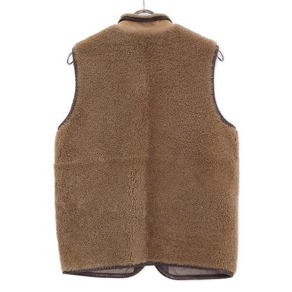 EMMETI Tyson brown lambskin stand-collar shearling fleece vest vest