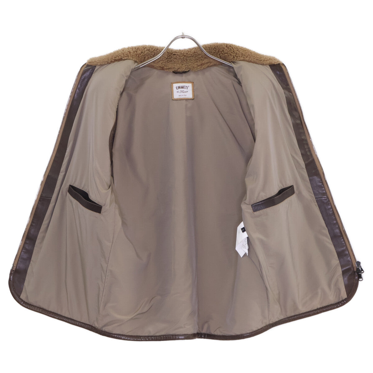 EMMETI Tyson brown lambskin stand-collar shearling fleece vest vest